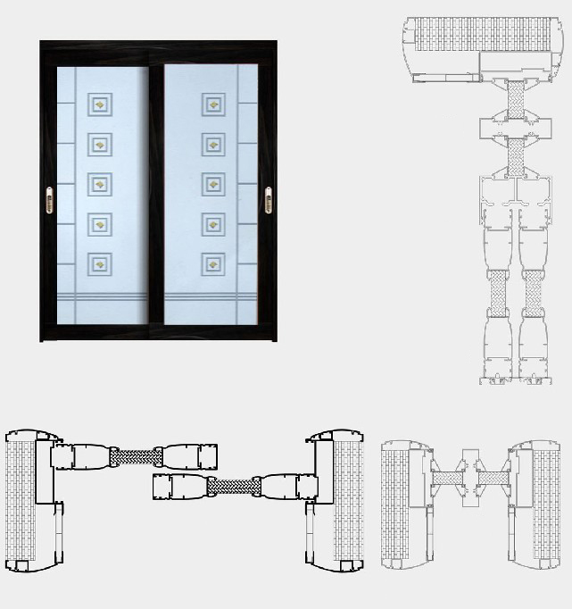 87圓弧豪華全包吊推拉型材