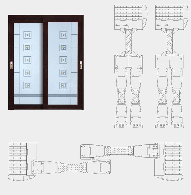 80圓弧豪華半包吊推拉型材1